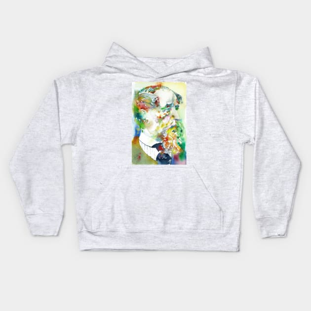 CHARLES DICKENS - watercolor portrait .2 Kids Hoodie by lautir